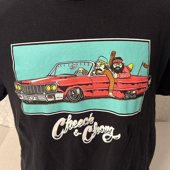 CHEECH & CHONG BLACK COTTON SHORT SLEEVE TEE MEDIUM - Picture 2 of 8